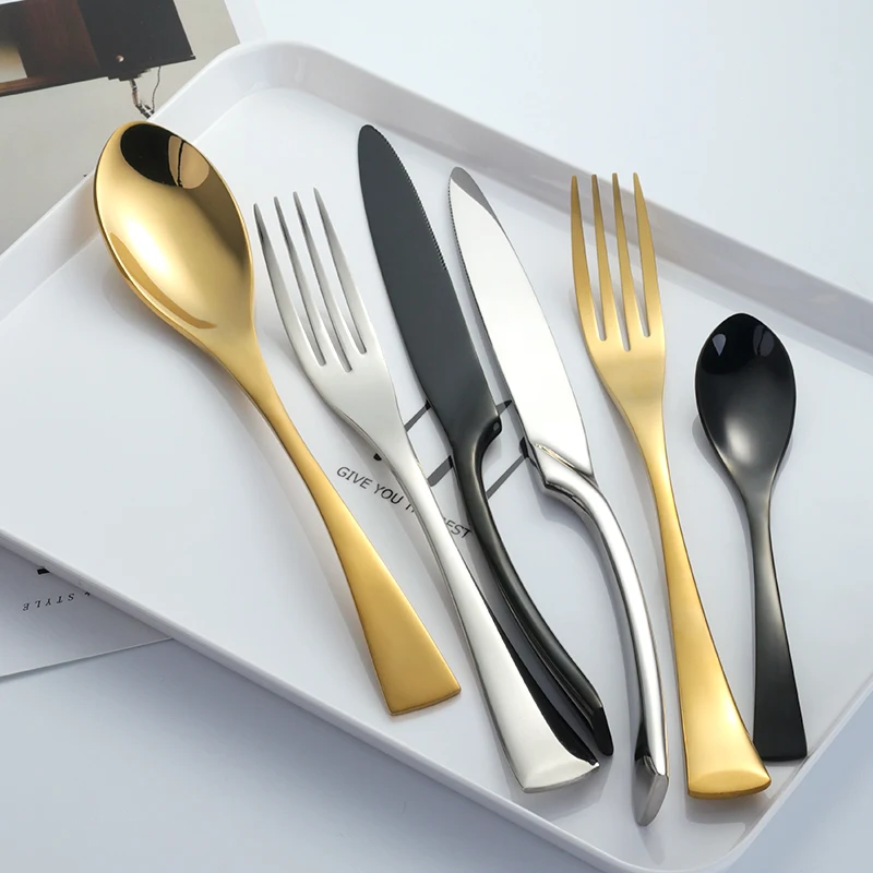 8-24PCS Buyer Star Stylish Tableware Set Flatware Cutlery Stainless Steel Utensils Kitchen Dinnerware Include Knife Fork Spoon