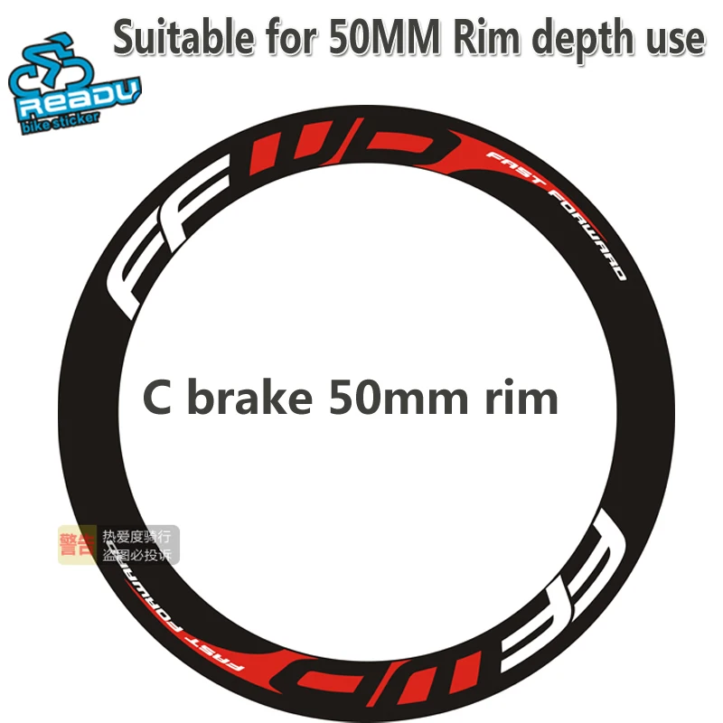 FFWD  Suitable for 50mm rim depth decals road bike 50 knife wheel stickers bike rim wheels stickers for two wheel stickers