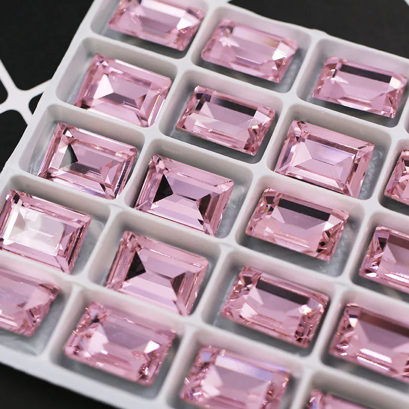 10x14mm rectangle pointback crystal strass k9 glass rhinestones for nail art clothing necklace earring Accessories