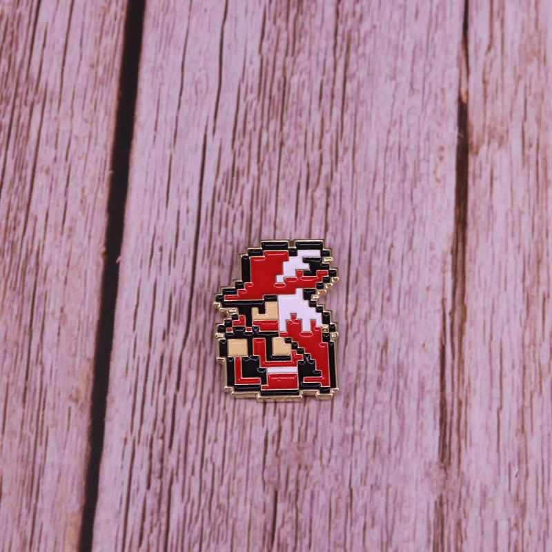 فاينل فانتسي 1 NES 8 بت المينا دبوس الأحمر ماج قبعة بروش الرجعية لعبة فيديو شارة 80s الحنين نينتندو المشجعين هدية #3