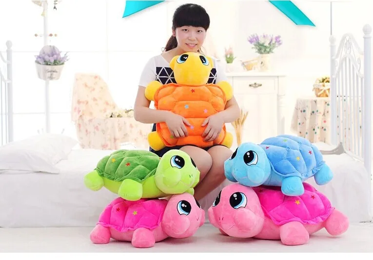 about 35cm colourful tortoise plush toy smile cartoon stars turtle doll , birthday gift w5887