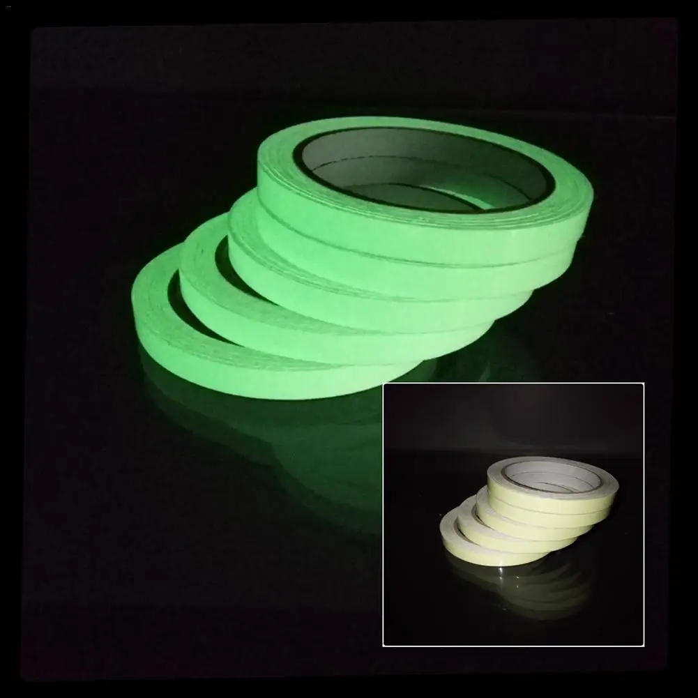 Green Luminous Tape Self Adhesive Glow In The Dark Stickers Stage Decorative Luminous Fluorescent Tape Warning Stickers