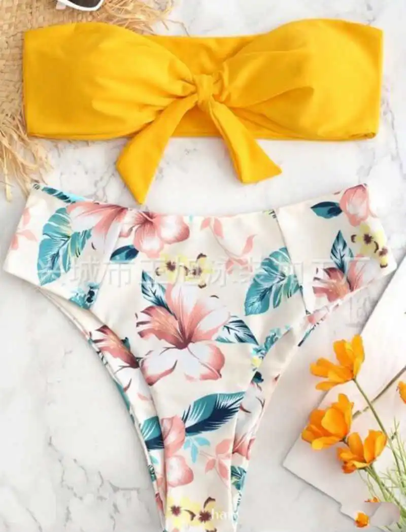 

Big Bow Print Bra Set Floral Women Clothes Fashion Girls 2019 Holidays Flowers Bra And Panty