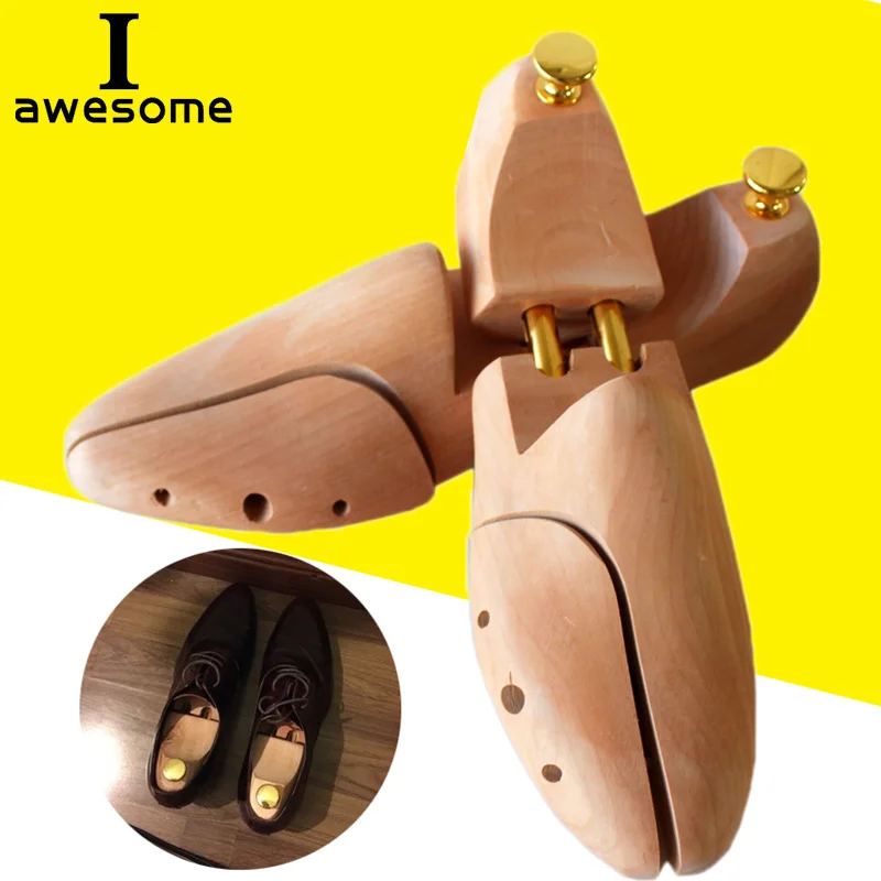 

1 Pair Wood Adjustable Shoe Trees For Men Women Spring Solid Shoe Support Metal Knob Shoe Tree Shaping Shoe's Stretcher Shaper