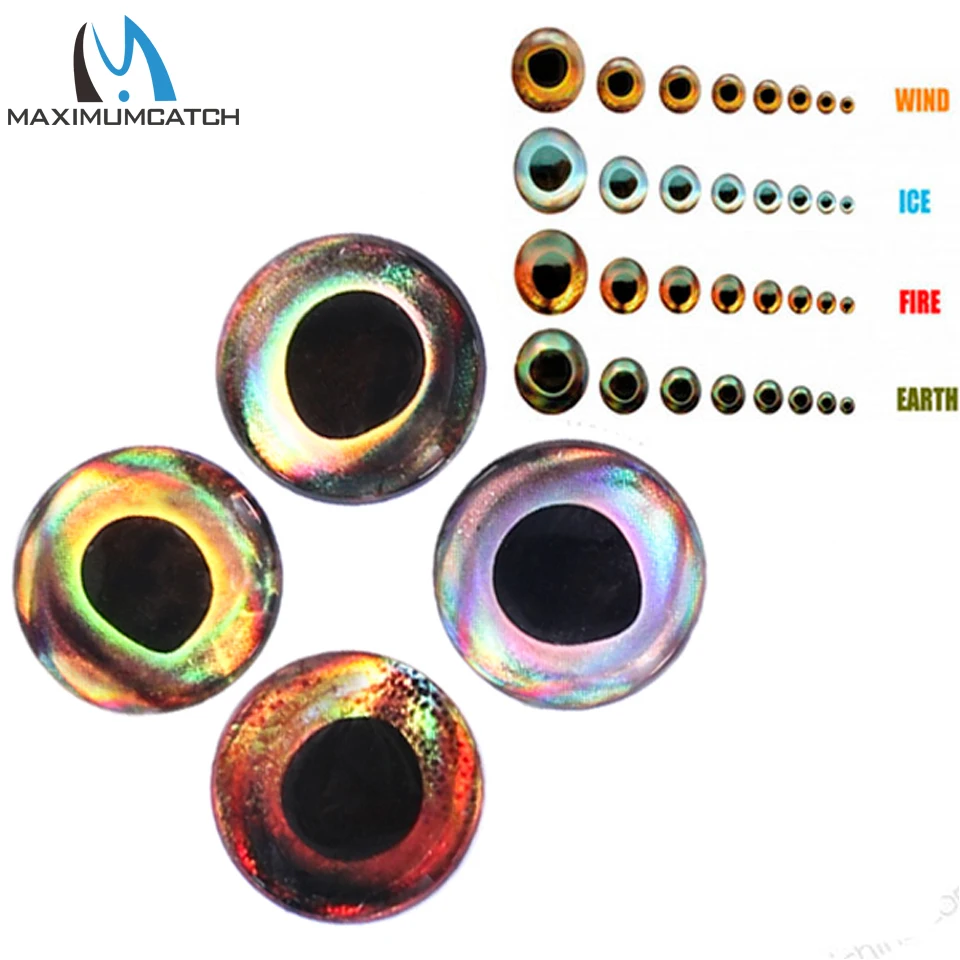 Maximucatch 4D Vissen Lokken Ogen Vliegbinden Materiaal Vis Ogen Vissen Lokken Maken 3Mm-15Mm