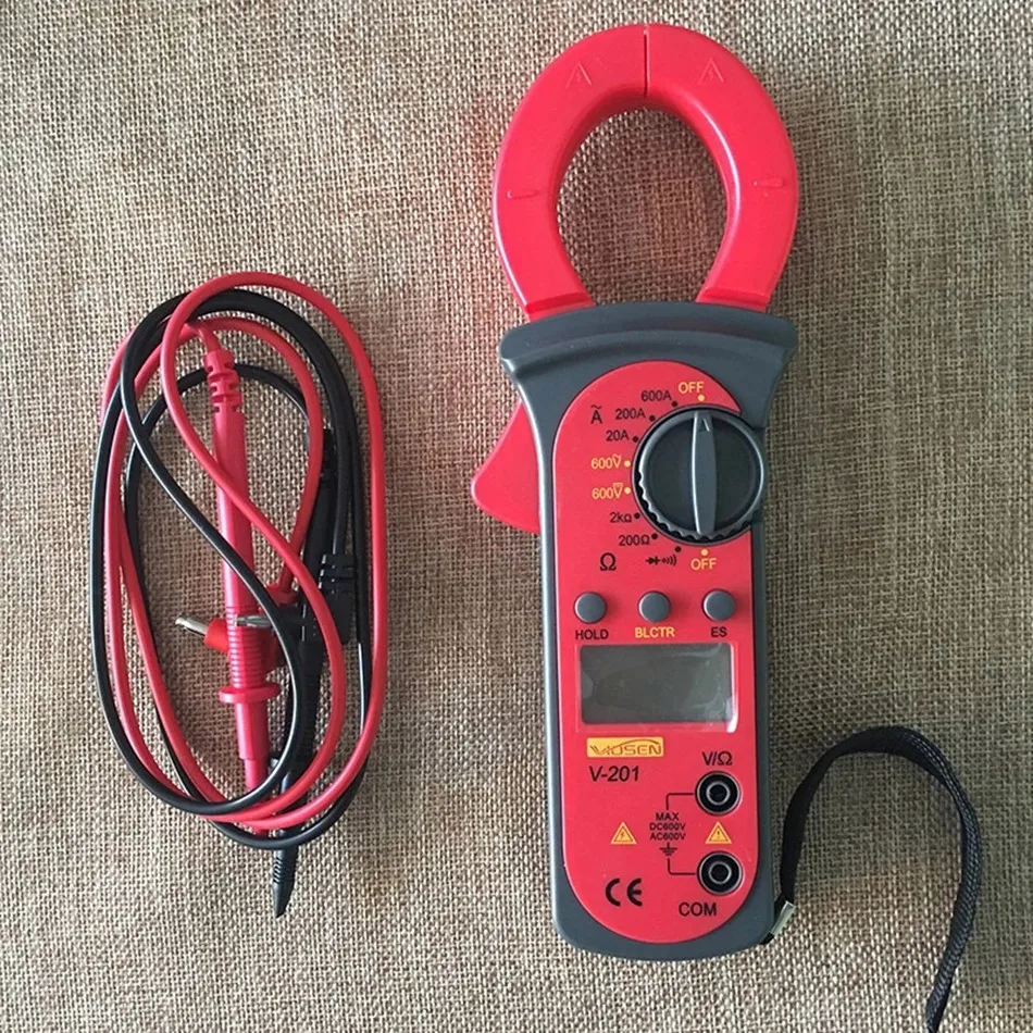 V-201 Digital Clamp Meter AC Ammeter Double Open Current Clamp Capacitance Meter High Precision Multimeter