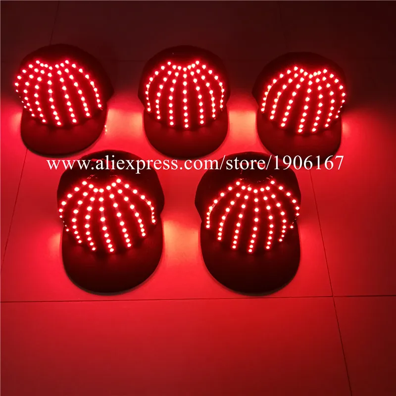 Wholesale 5 Pcs LED Luminous Hats Light Up Party Cap Halloween Christmas Stage Performance Headwear Dancing Bar DJ Birthday Gift