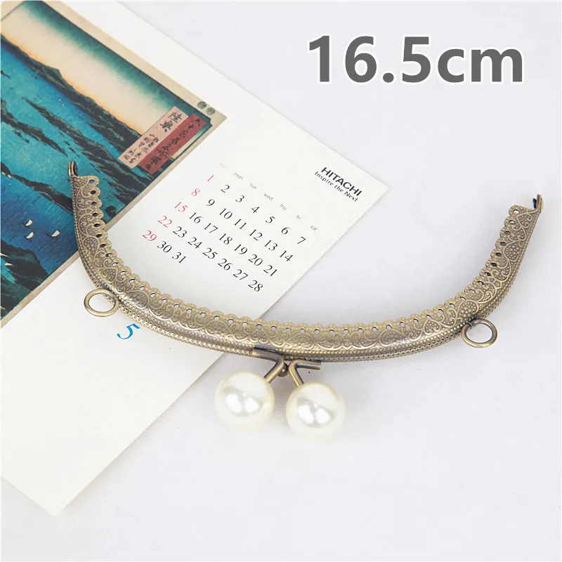 Lovely Pearl Head Metal Kiss Clasp Frame Replacement for Handmade Purse Metal Frame Handle Bag DIY Accessories KZ151324