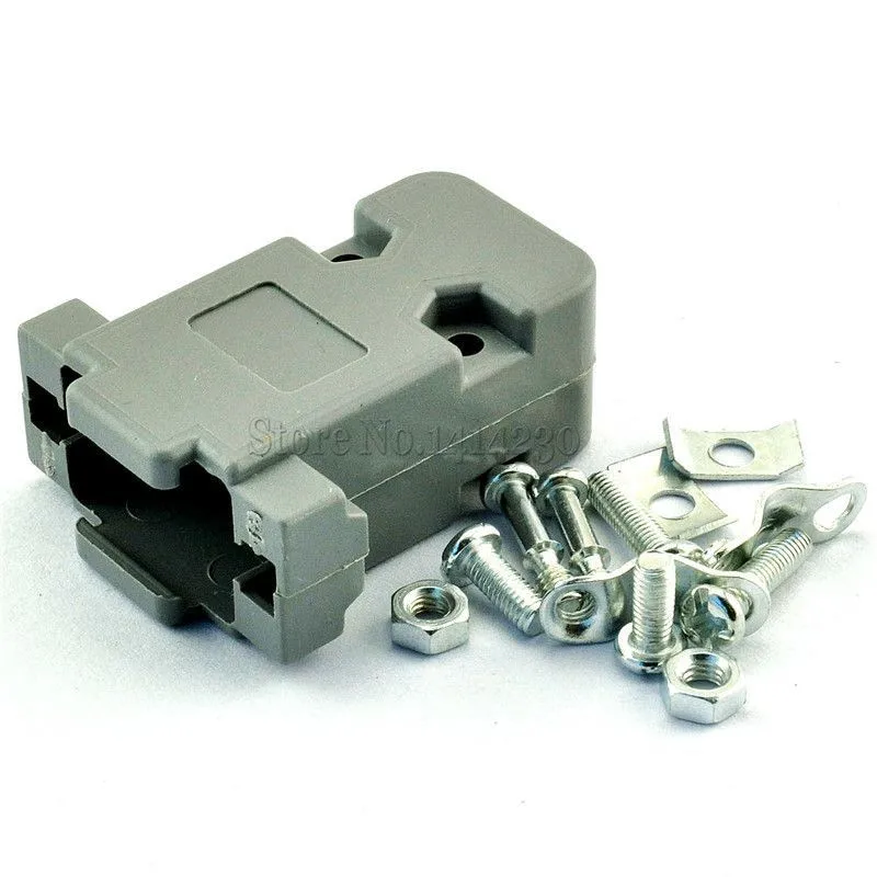 2Pcs DB9 Serial Male Female Connector RS232 Cable Connector 2 Rows 9 Pin String Oral Gray Plastic Shell PLC