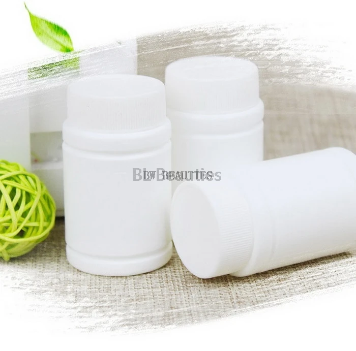 30ml 50ml White Plastic Empty Bottle Pill Powder Butter Top Grade Refillable Originales Packaging Bottle Screw Lid Jars