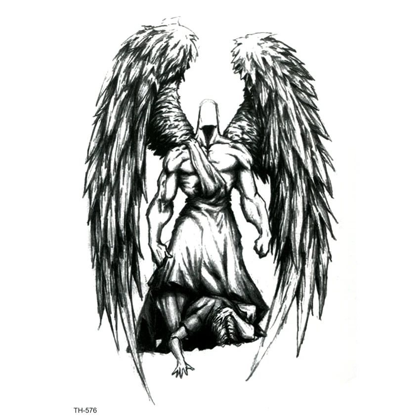 Power Angel Temporary Tattoo Sticker Tatouage Temporaire Homme Body arts Tattoo Kids Tattoo Fake Tatoo Stickers