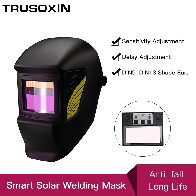 Smart solar lithium battery auto dimming TIG MIG MMA MAG True color welding mask/welder helmet/Dimming filter/and PC protection