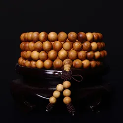 Thuja Bracelets Beads 108 Number 6/8mm Tibetan Buddhist Meditation Natural Color Mala Prayer Beads bracelet For Men Women