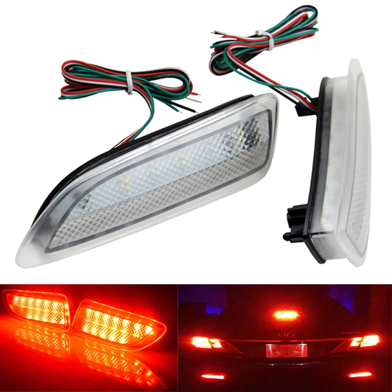 

DC 12V Clear Lens 13-SMD Rear Bumper Brake Reflector LED Brake Tail Rear Light Fog Light Lamp For Lexus CT200h Toyota Corolla