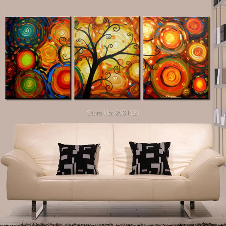 

modern abstract oil painting on canvas handpainted motley wall painting coloring circle thick decorative picture for living room