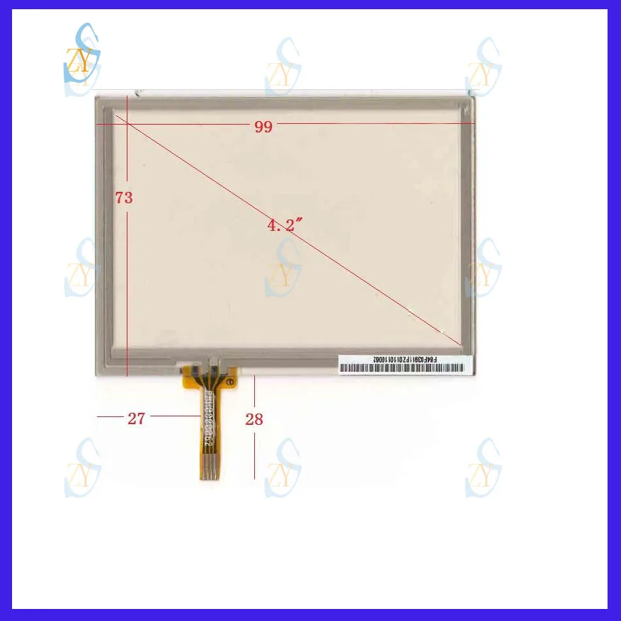 

ZhiYuSun 99mm*73mm 4.2inch 4-wire resistive touch panel for Car DVD, 99*73 GPS Navigator screen glass this is compatible