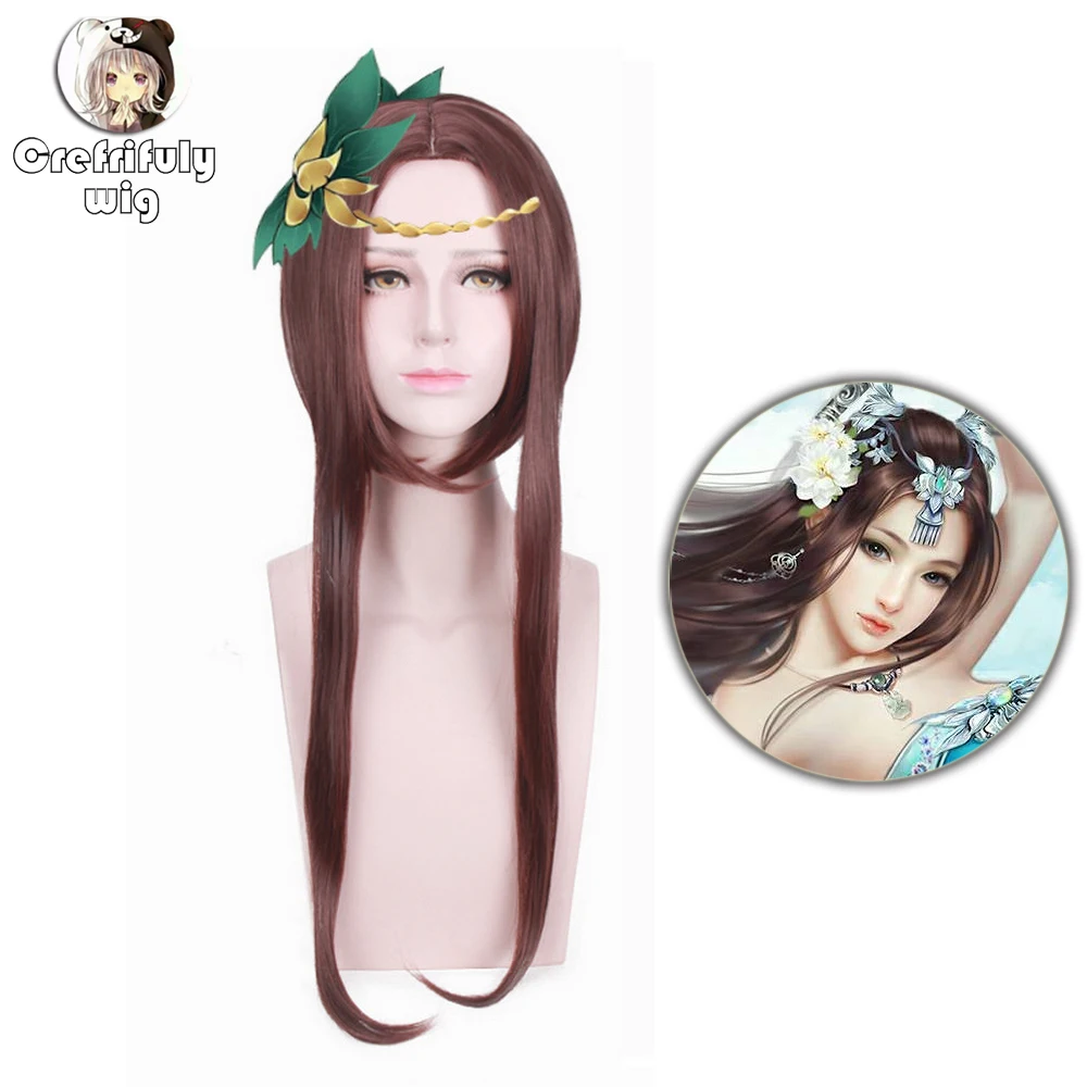 

5v5 Arena Game Arena of Valor Middle Part Dark Brown Cosplay Wig Costume Synthetic Hair Layered Costume Party Wigs For Halloween