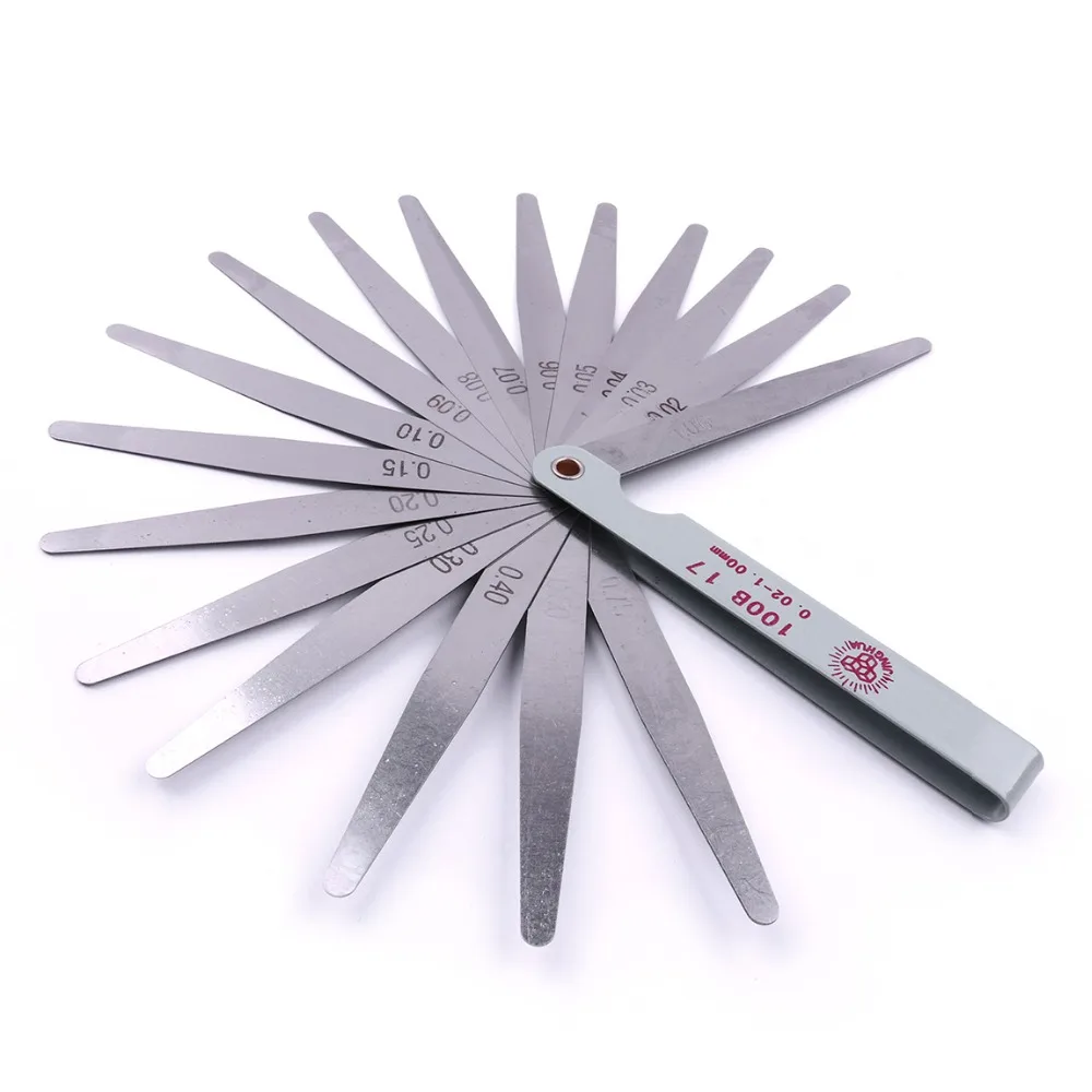 1Pc High Feeler Gauge 0.02มม.-1.0มม.สแตนเลส Gap Gauge พับ Feeler เครื่องวัดวัดเครื่องมือปลั๊ก Feeler