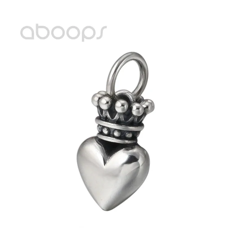 

Vintage 925 Sterling Silver Crown Heart Pendant for Men Women,Free Shipping