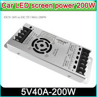 Car LED screen power lavalee ASD-12D5N40A200DT,DC9~36V to 5V40A-100w,LED display Ultra-thin power supply,P3 P6 P10 LED display