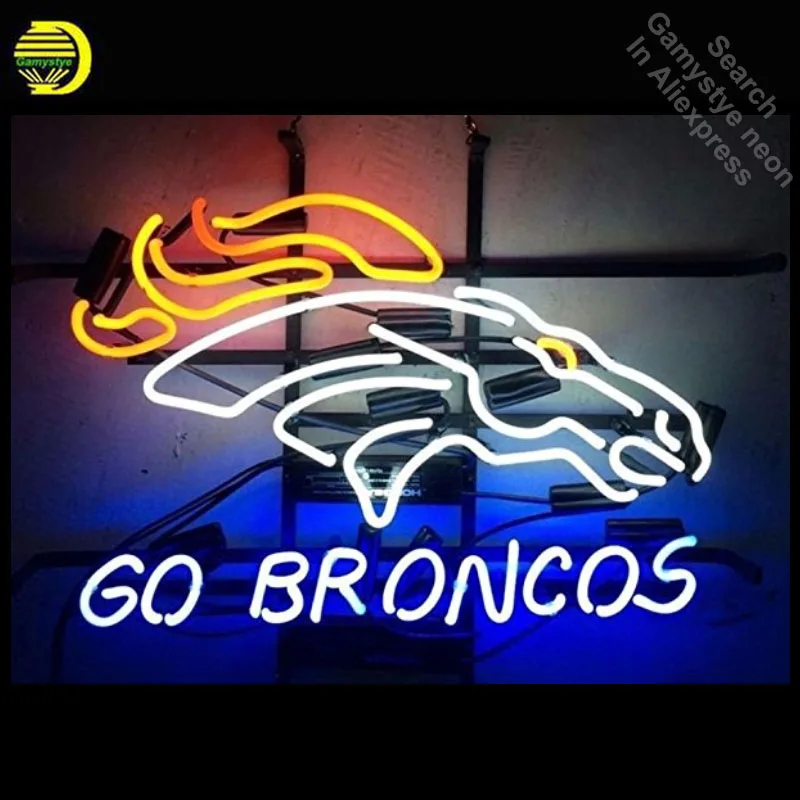 

Neon Sign for Go Bronco neon bulb Sign Horse Beer Pub Neon lights Sign glass Tube Sports Iconic Advertise Night Light Display