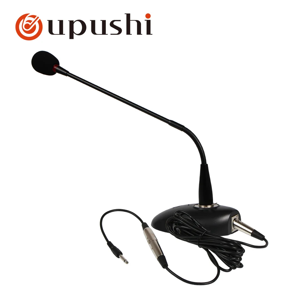 Oupushi wired condenser microphone portable desktop microphone broadcast mic for public address system