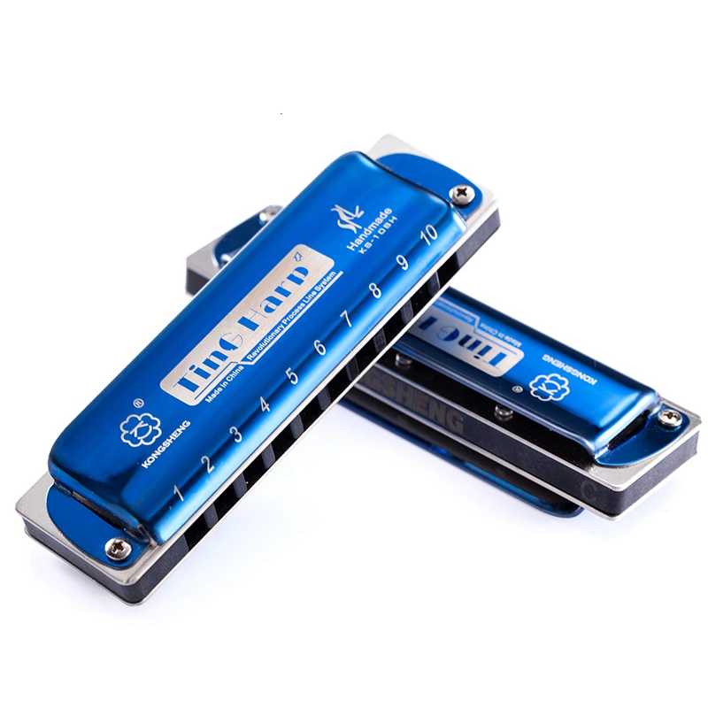 Kongsheng 10 Holes Blues Harmonica Diatonic Armonica Harp gaita profissional Harpa Instrumento Blue Harmonica mouth organ music