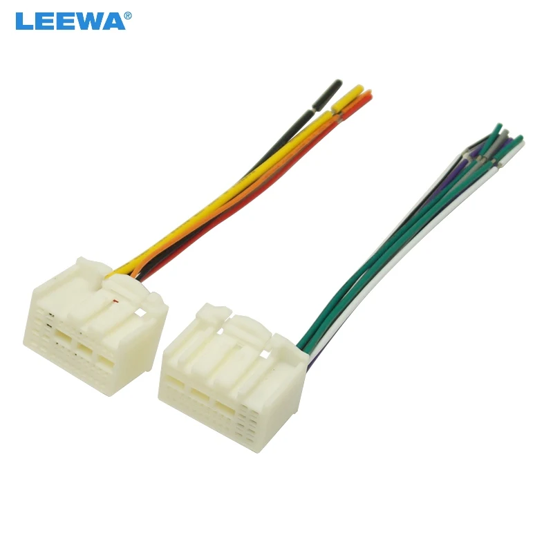 LEEWA 10pcs 35Pin Car Stereo Wire Harness Adapter Connector Plug Into Radio For KIA K2/K3/K4/Elantra/Mistra/Tucson OEM Factory