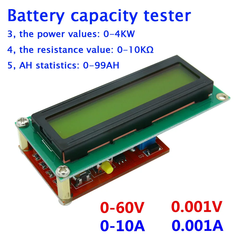 Multimeter Voltage Ammeter / power meter / LCD / coulomb AH meter / digital resistance TIME VOLT battery capacity tester