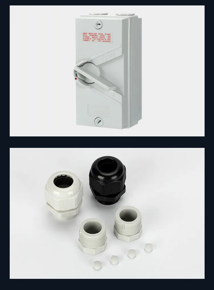 IP65 1P 2P 3P 4Poles 20A 32A 63Amp Weatherproof Isolating Switch Outdoor Waterproof Isolator Switch