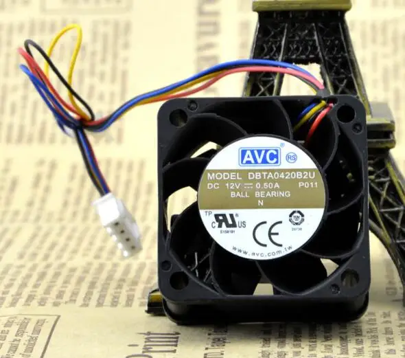 AVC DBTA0420B2U 40*40*20 12V 0.50A  4 line PWM high speed heat sink fan