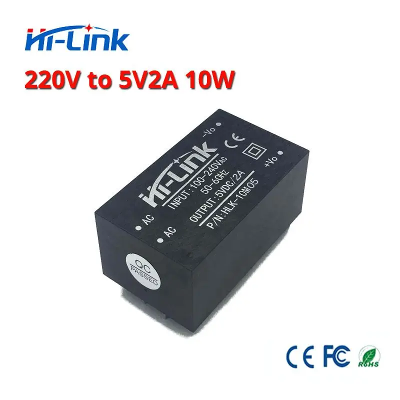 Free shipping 220v  5V/ 10W 2A  AC DC isolated switching step down power supply module AC DC converter HLK-10M05