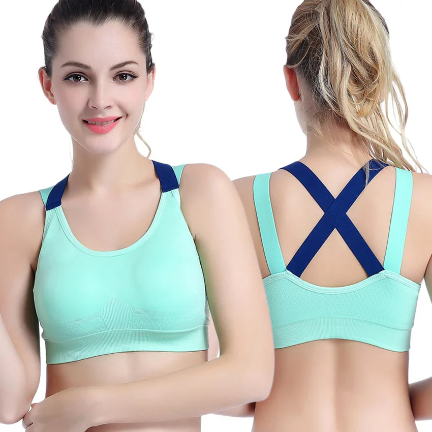 Lovely Push Up Sports Bra XL For Women Cross Straps Wireless Padded Comfy Gym Bra Yoga Underwear Active Wear Workout Fitness Top