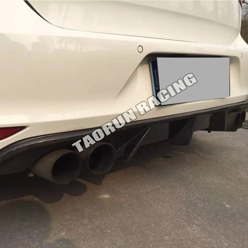 R Style Carbon Fiber Rear Bumper Diffuser for Golf 7 MK7 R & R-line Bumper 2015 - 2017 ( not fit MK7.5 )