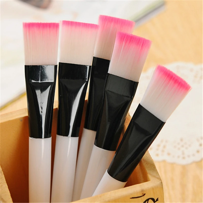 2pc Professional Mask brush Soft Nylon Makeup Brushes White Or Pink Plastic Handle Cosmetic Make up Tools Convenient and Clean