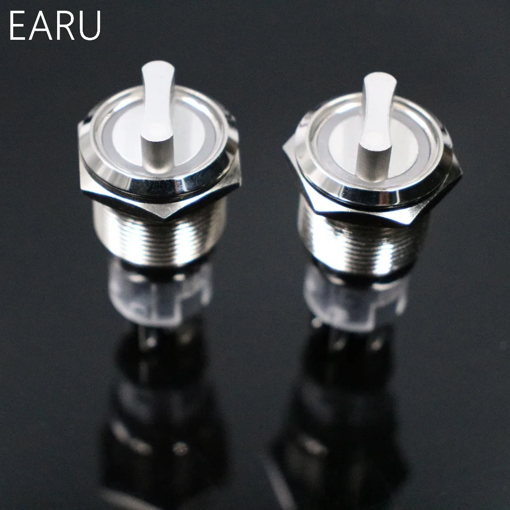 19mm Waterproof Stainless Steel DPDT illuminated metal selector switch 2/3 position Push Button Switch Rotary Switch with LED