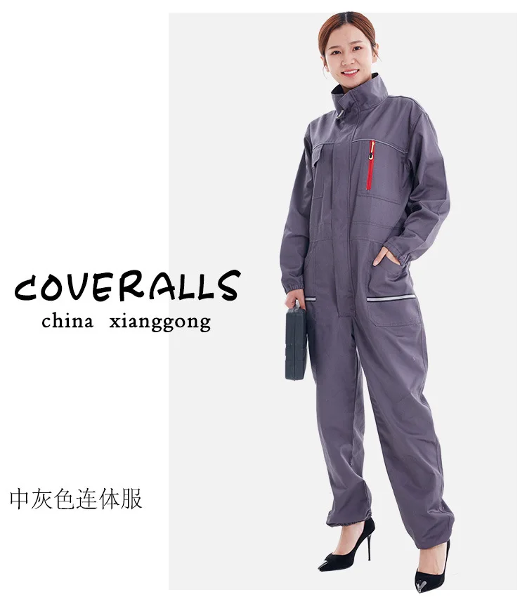 Work Overalls Hi Vis Worker Coveralls Mechanic Suit Reflective safety porter Jumpsuit auto repairmen dust proof Working Uniforms