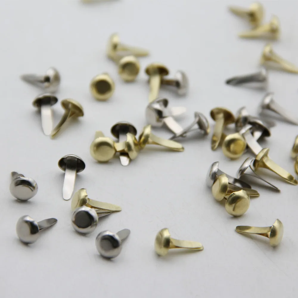 100pcs 8*14/16mm Solid Color Metal Mini Brads For DIY Embellishment Decor Scrapbooking Fastener Handmade Photo Album Frame Craft