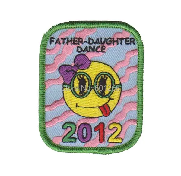 embroidery patch, merrow border, twill material,,100pcs / lot ,80%, MOQ 50PCS,PVC  backing,free shipping