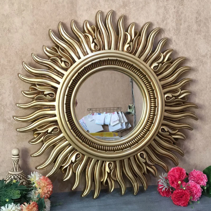 60cmx60cm European Antique Hanging Mirror Bedroom Bathroom Frame Mirror sunglasses shape gold and silver antique mirror