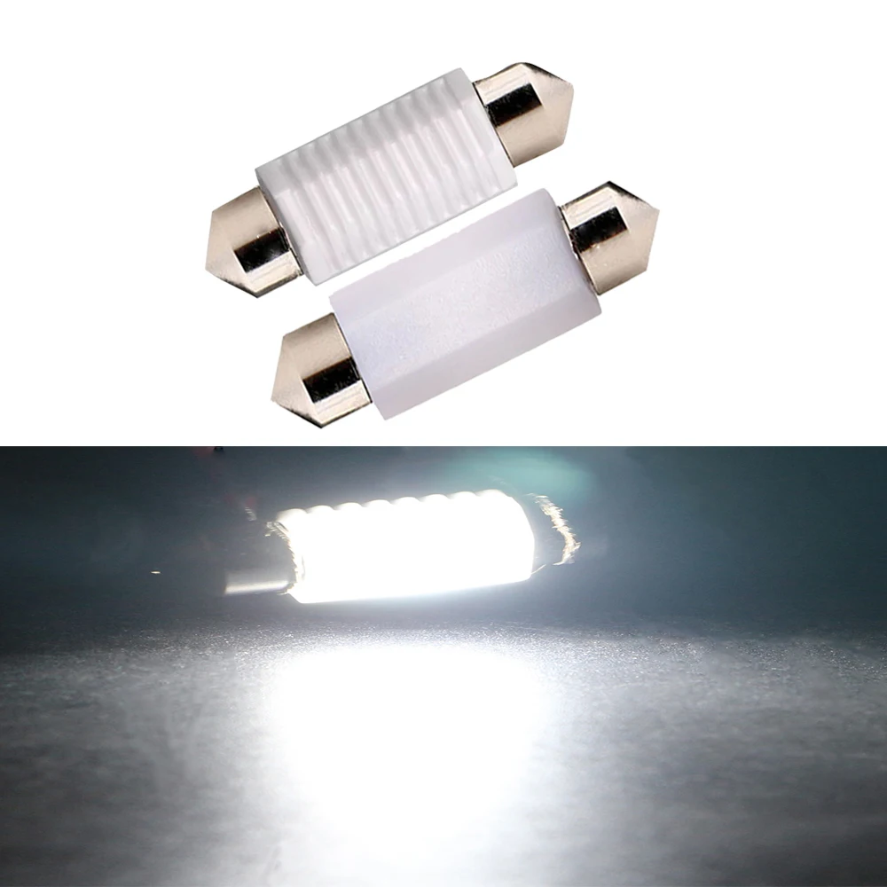 YSY 20PCS 31mm 36mm 39mm 41mm  Festoon Canbus Led C5W Ceramic 3030 2 SMD LED Auto Dome PVC Lamps Led light bulbs