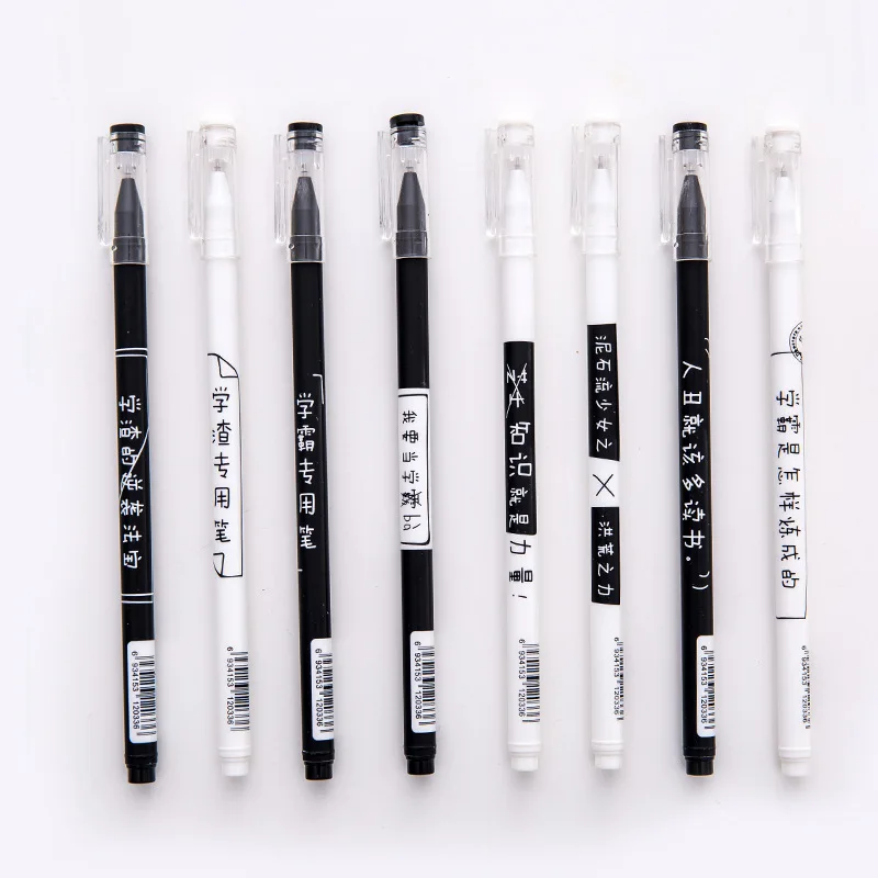 Creative text personality black pen 0.38 mm neutral pen learning slag special pens examination office supplies