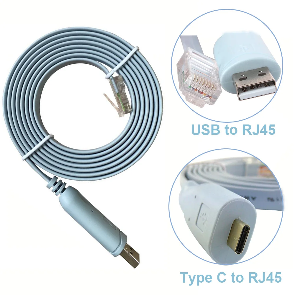 FTDI FT232 USB to RJ45 Console Cable TYPE C to RJ-45 Essential Accesory of Cisco, NETGEAR Routers for Laptops