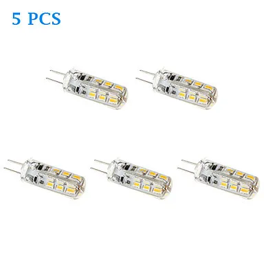 5pcs G4 LED 12V 1W 24xSMD5630 110LM Warm White/Whire LED Lamp Bulb G4 For Home  Free Shipping