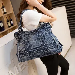 Vintage Design Fashion Denim Women Bag Jeans Shoulder Bags Girls Handbags Crossbody Bag Women Messenger Bags