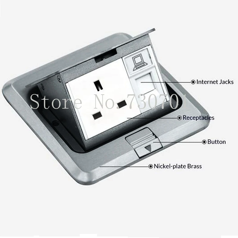 UK BS SA Dubai United Arab Emirates raised Pop-up electrical Floor Socket with rj45 internet jack  industrial plug & socket