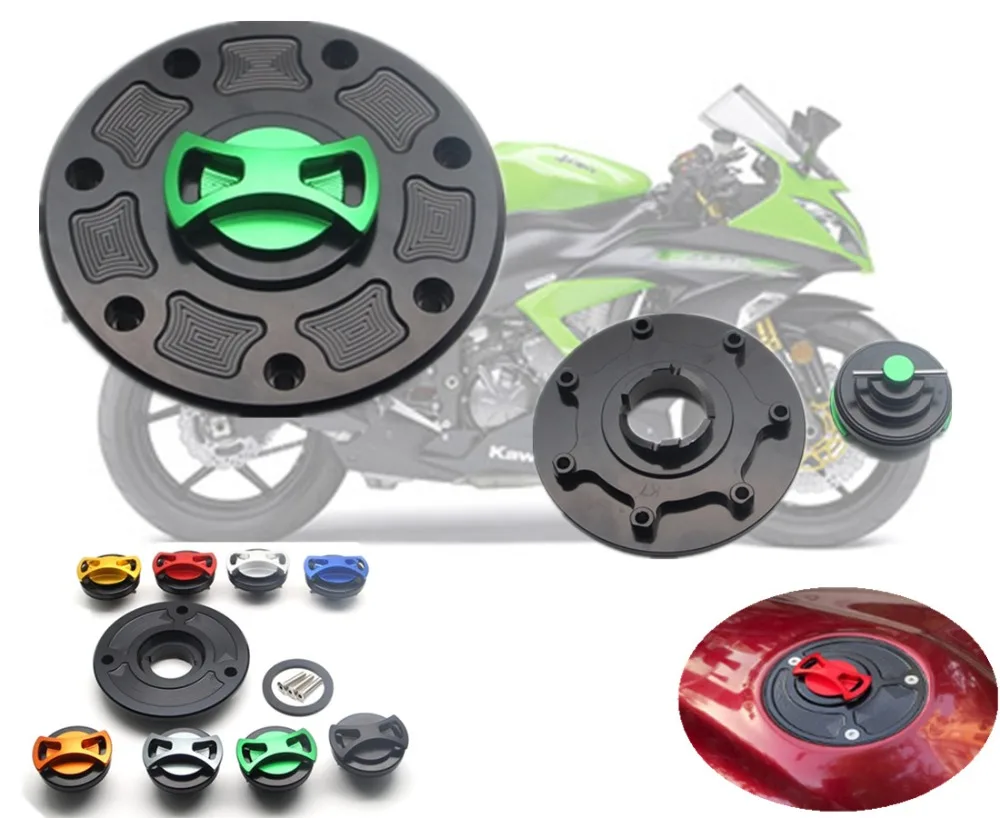 Motorcycle Accessories Oil Cap Tank Fuel Cover CNC Billet Gas Cap for KAWASAKI ZXR-750 ZX-6E ZG1000 Concours ZX-11 ZRX1100