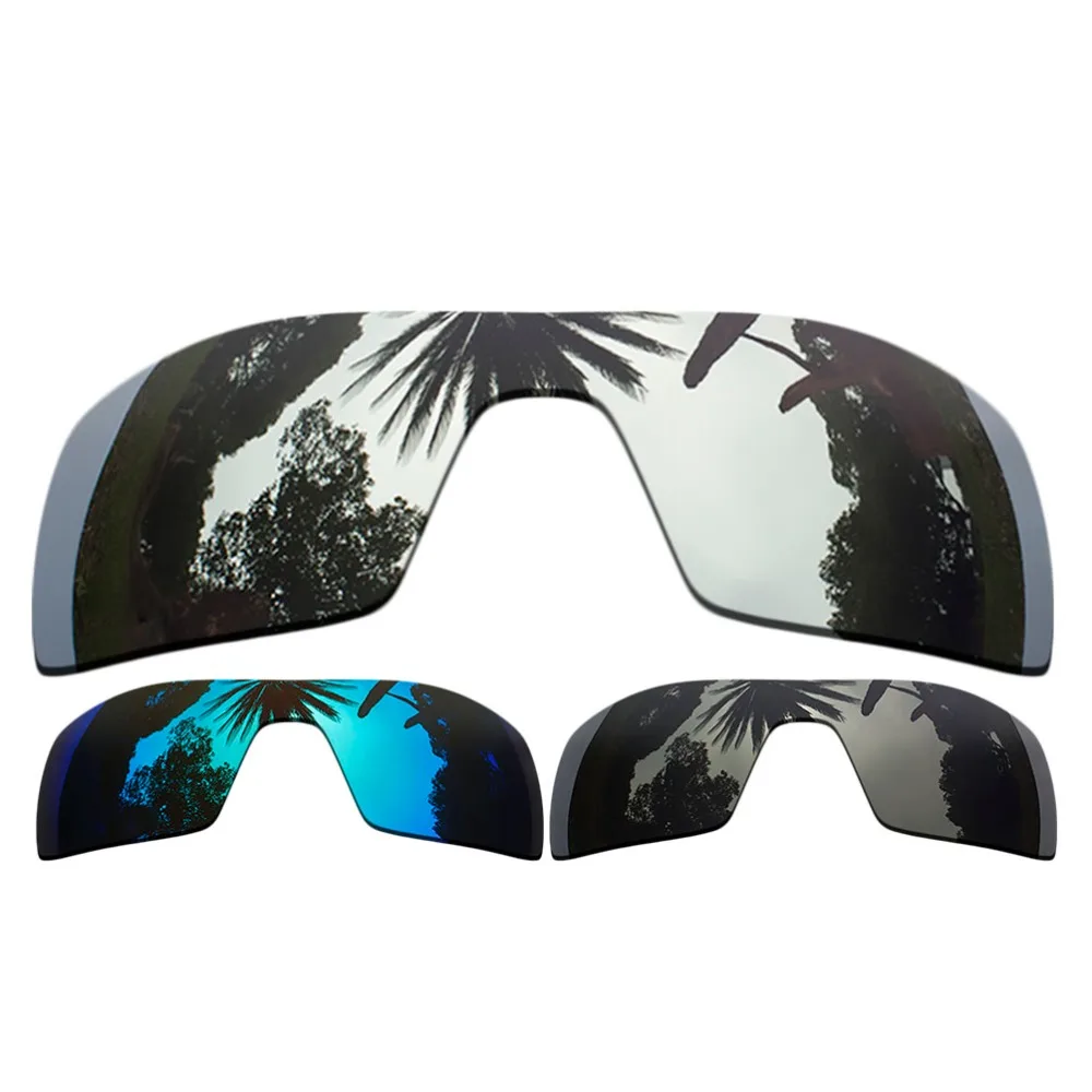 

(Silver+Black+Ice Blue Mirrored Coating) 3-Pieces Polarized Replacement Lenses for Oil Rig Frame 100% UVA & UVB Protection