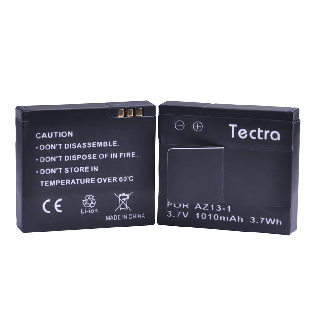 Tectra High Quality 2PCS 1010mAh AZ13-1 AZ13 Replacement Battery Batteria for Xiaomi Yi XiaoYi  Xiaomi yi Action Camera Battery