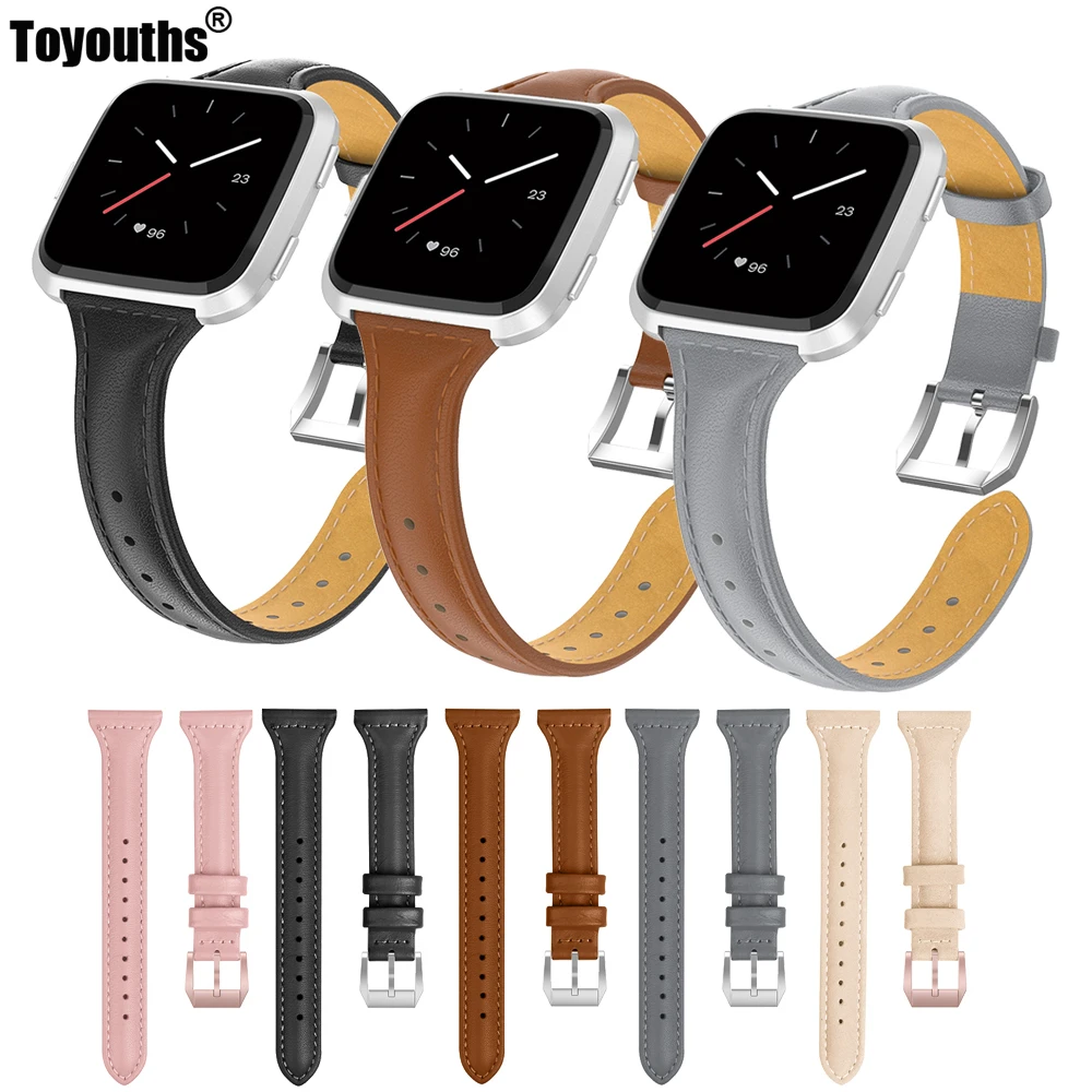 New Arrival Replacement Watch Band Leather Wrist Watchband Strap Bracelet Belt for Fitbit Versa Smart Watch Wristband 2019